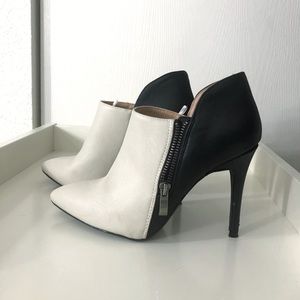 Off white and Black booties